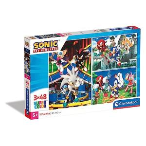 ジグソーパズル 海外製 アメリカ 25280 Clementoni 25280 Sonic Supercolor Sonic-3x48-Piece Jigsaw P