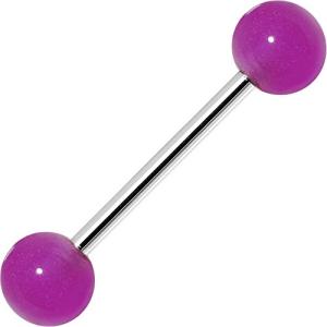 ボディキャンディー ピアス アメリカ 2857 Body Candy Surgical Steel Acrylic Ball Bold Purple Bar｜maniacs-shop