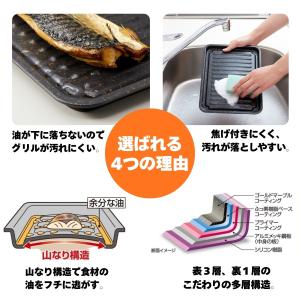 グリルのお手入れ簡単焼魚トレー マーブルコート...の詳細画像1