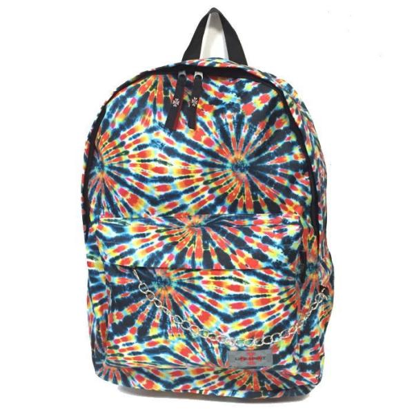 タイダイ 総柄リュック ナイロン製 バックパック デイパック　レゲエ ヒッピー B系 ヒップホップ ...