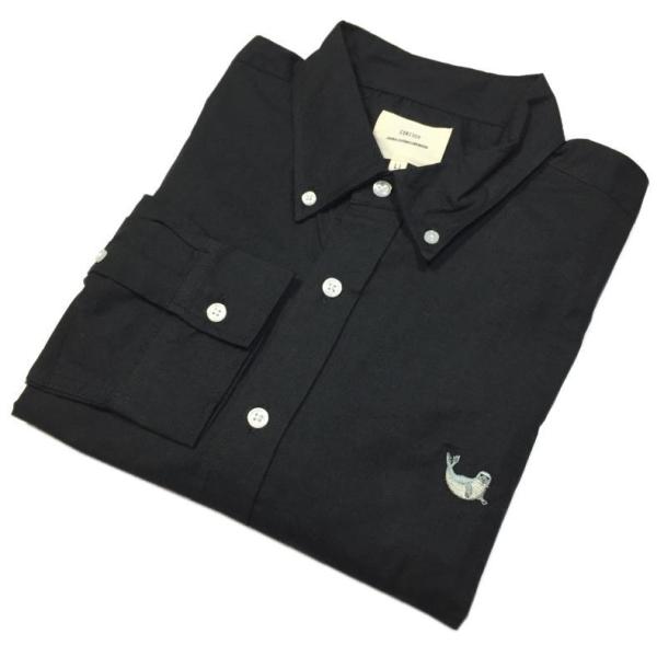 オックスフォードシャツ 長袖シャツ OXFORD SHIRT アニマル ワンポイント刺繍 アザラシ ...