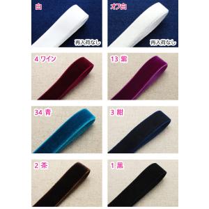 25mm B品 片面ベルベット素材リボン ベロア 韓国製 2m ［在庫限り