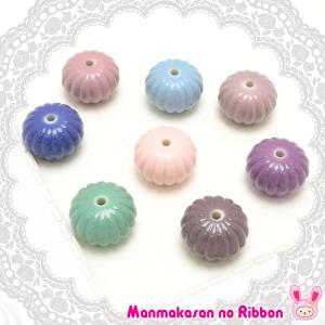 アクリルビーズ　パンプキン　14ｍｍ　4個入り　「在庫限り」