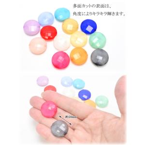 天然石風マーブルカラービーズ ラウンドタイプ ...の詳細画像1