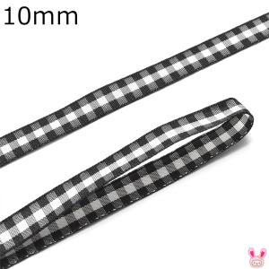 ギンガムチェックリボン　ネイビー　10巻き Amazon | Beadthoven 10巻入り 幅6mm 10色 チェックリボン