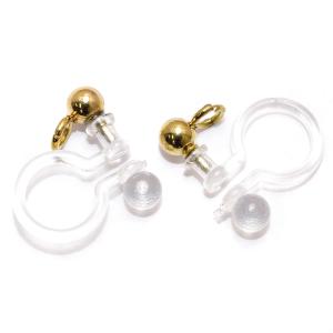 ゴールド玉付き　ノンホールピアス　1ペア(2個)　