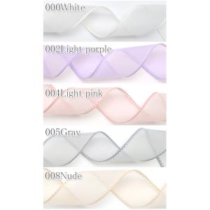 ぽこぽこエッジのオーガンジーリボン 幅38mm...の詳細画像1