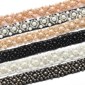 Jewel＊Ribbon　ジュエルリボン　オーロラ　スパンコールゆめかわ編み上げ ゆめかわオーロラスパンコール水玉リボン 幅50mm 1m単位 切り売り