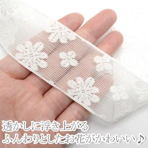 透かしお花の刺しゅう風リボン 幅40mm 2m...の詳細画像2