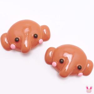 デコパーツ ゆるかわゾウさんのパン風パーツ 2個...の商品画像