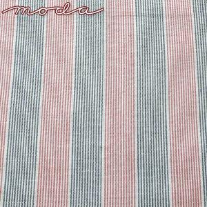 ストライプ柄インド綿　31ツートン紺赤　10cm単位　切り売り　Moda　モダ　14949　コットン生地　(270)　［在庫限り］[NEW SALE価格]