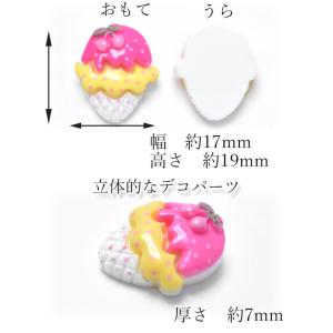 デコパーツ チェリーのトッピングとピンクのアイ...の詳細画像1