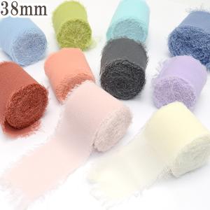 フリンジシフォンリボン 幅38mm ロール巻き ...の商品画像