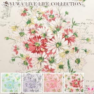 YUWA有輪商店　デイジーブーケとうさぎ　シャーティング生地　YO824854　(50cm以上10cm単位切り売り)