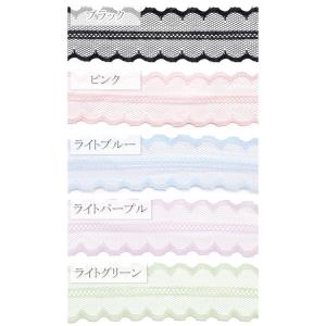 中央ラインのスカラップメッシュレースリボン 幅...の詳細画像1