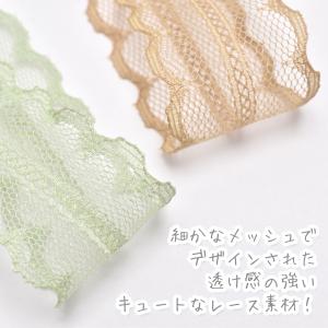 中央ラインのスカラップメッシュレースリボン 幅...の詳細画像5