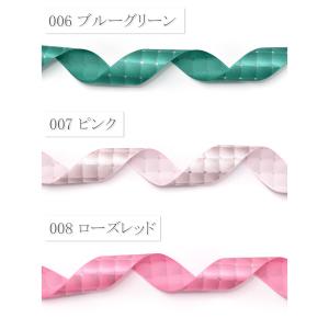 シルバーラメ付きダイヤ柄サテンリボン 幅25m...の詳細画像2