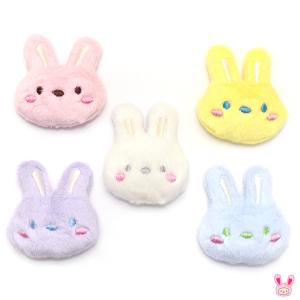 デコパーツ ぷっくりかわいいうさちゃんの顔パーツ 4個 : まんま母さん