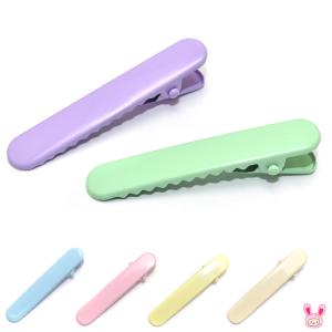 角丸カラーやっとこピン　フラット　50mm　ヘアクリップ4個