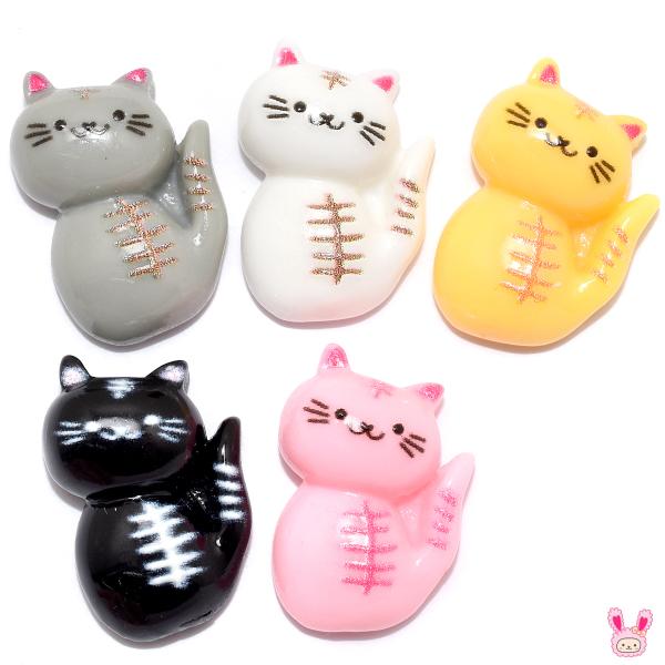 デコパーツ　ふりむきネコちゃん　6個
