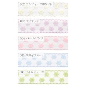 スカラップとメッシュとかわいいお花の刺繍リボン...の詳細画像1