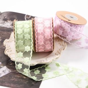スカラップとメッシュとかわいいお花の刺繍リボン...の詳細画像4