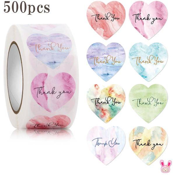 ギフトシール　エレガントハートのThank youシール　直径25mm　1ロール500枚