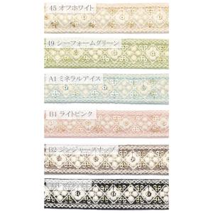 インド刺繍リボン スパンコールとお花のひし形タ...の詳細画像1