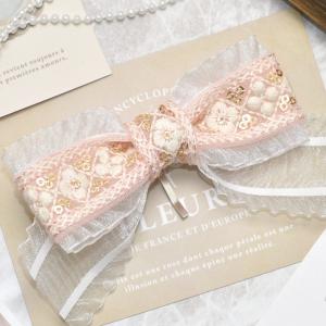 インド刺繍リボン スパンコールとお花のひし形タ...の詳細画像3