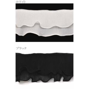 ダブルシフォンプリーツフリルリボン 10cm単...の詳細画像1