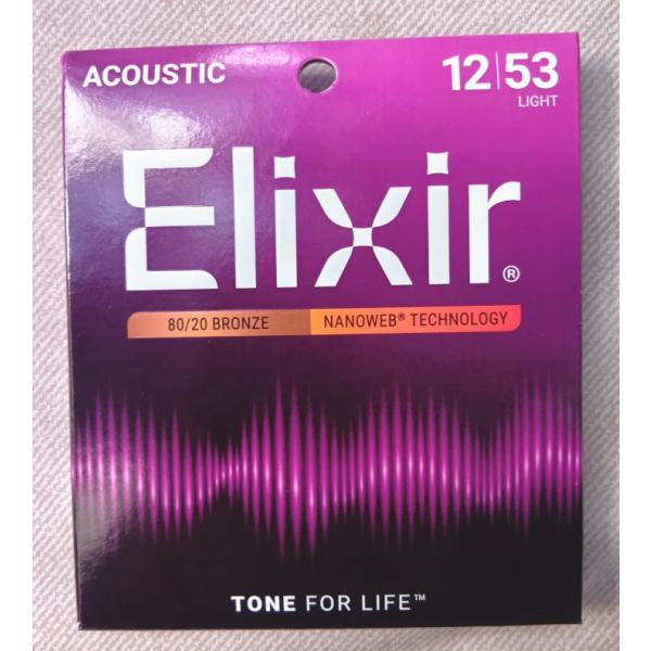 Elixir エリクサー アコースティックギター弦 NANOWEB 80/20ブロンズ Light ...