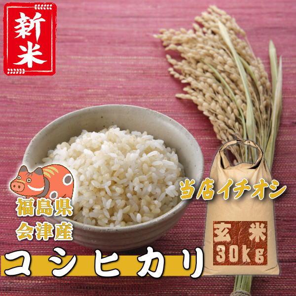 新米 30kg コシヒカリ 7年産 会津産 送料無料 『令和7年福島県会津産コシヒカリ玄米30kg』