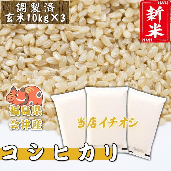 新米 30kg コシヒカリ 玄米 お米 7年産 福島県産 送料無料 『令和7年福島県会津産コシヒカリ...
