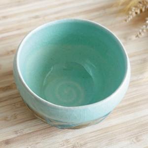 抹茶碗 おしゃれ 美濃焼 爽やか グリーン 緑...の詳細画像5