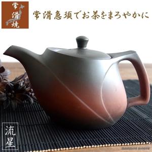 急須 おしゃれ 常滑焼 かっこいい お茶が美味しくなる ティーポット 日本製 きゅうす 茶こし付き カフェポット 茶器 とこなめ 左利き 陶器 プレゼント 茶色