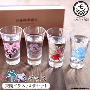 正規品 冷感桜 グラス 天開 ペアセット 温度で変化 サクラ 丸モ高木