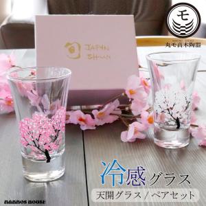 正規品 冷感桜 グラス 天開 ペアセット 温度で変化