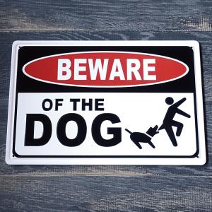 ブリキ看板 BEWARE OF THE DOG...の詳細画像1