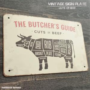 ブッチャーガイド ブリキ看板 ブタ 豚 カット部位 ビンテージ 豚肉