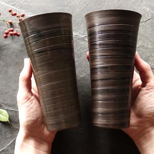 陶器 ビールグラス 美濃焼 おしゃれ 黒 ビア...の詳細画像3