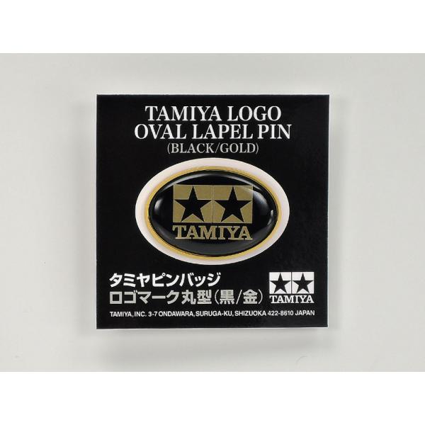 タミヤピンバッジ ロゴマーク丸型（黒／金）67510