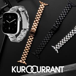 アップルウォッチ スリム ステンレス 完全防水 applewatch 9 8 7 6 5 4 3 2 1 SE Ultra2 ウルトラ 細 軽 メタル レディース 高級感 フォーマル バックル 女性｜mano-a-mano