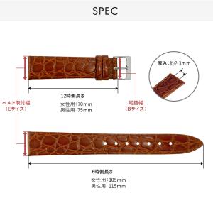 腕時計ベルト バンド カーフレザー クロコ型押...の詳細画像2