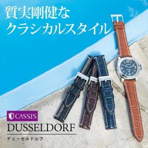 腕時計ベルト バンド カーフレザー クロコ型押...の詳細画像3