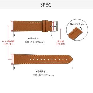 腕時計ベルト バンド カーフレザー 本革 20...の詳細画像2