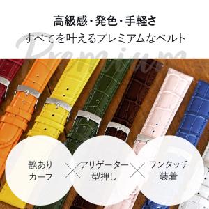腕時計ベルト バンド カーフレザー 本革 クロ...の詳細画像3