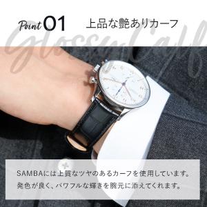 腕時計ベルト バンド カーフレザー 本革 クロ...の詳細画像4