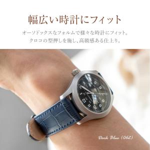 腕時計ベルト バンド カーフレザー 本革 クロ...の詳細画像4