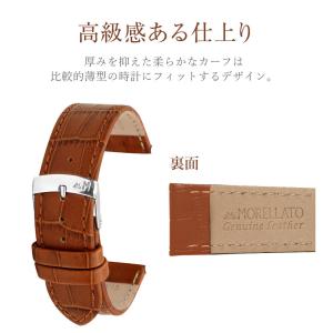 腕時計ベルト バンド カーフレザー 本革 クロ...の詳細画像5