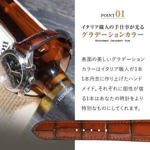 腕時計ベルト バンド カーフレザー 牛革 ビン...の詳細画像5